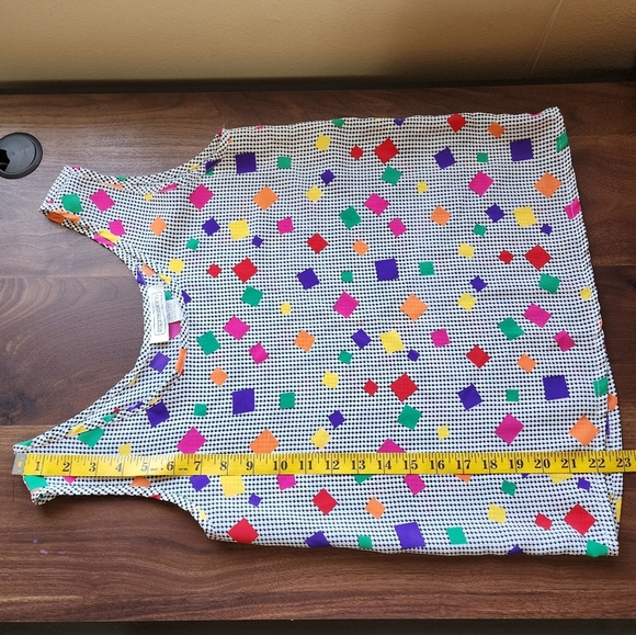 Impressions Retro Houndstooth Print Short Sleeve Vintage Top, Size Small - Picture 7 of 7